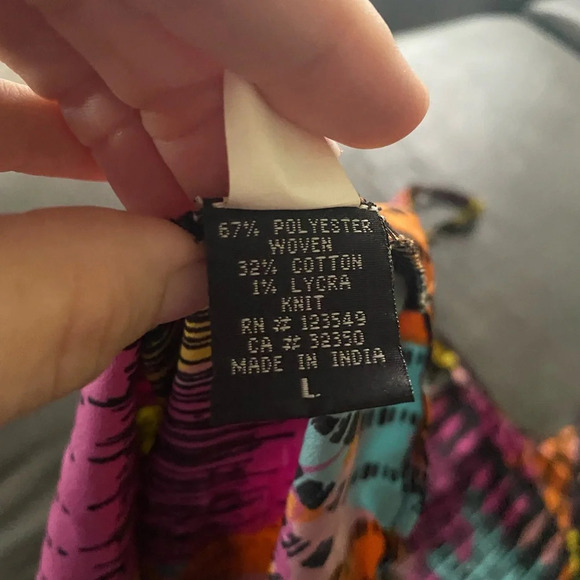 Rusty Y2K Colorful Cami Tank Top Surf Beach Vacation Edgy Fun Flirty Size Large - Picture 5 of 6